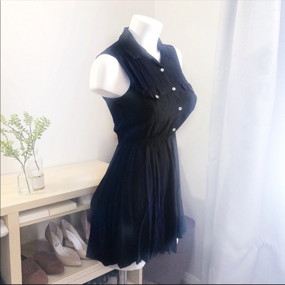 Forever 21 black fit & flare shirt mini dress Small - Picture 2 of 6